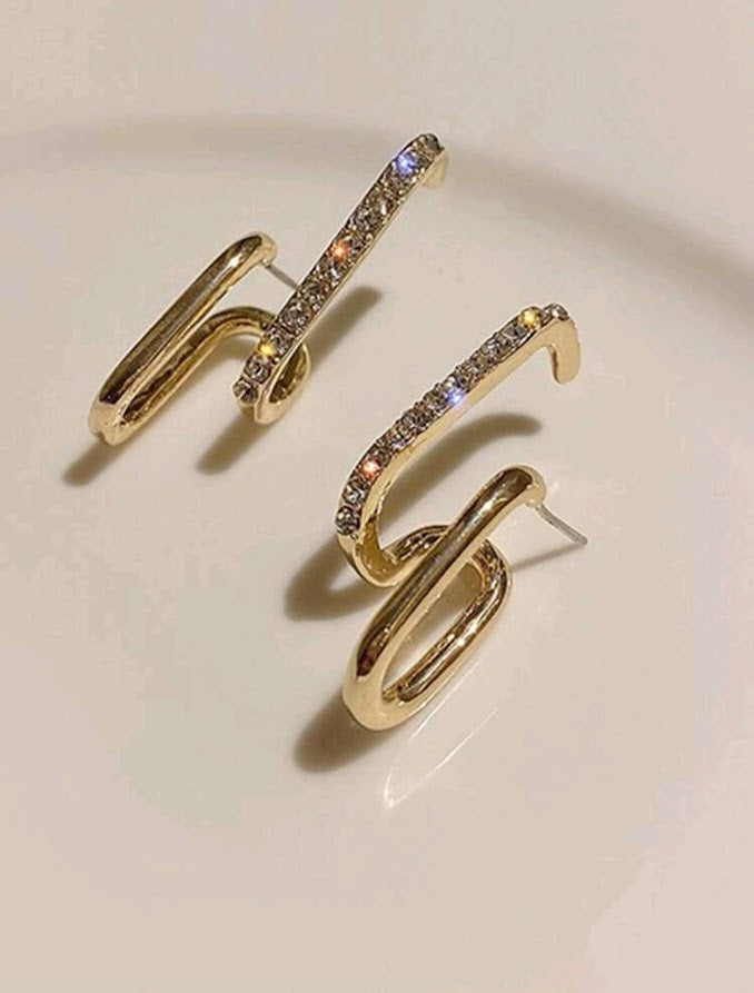 Rhinestone Decor Earrings