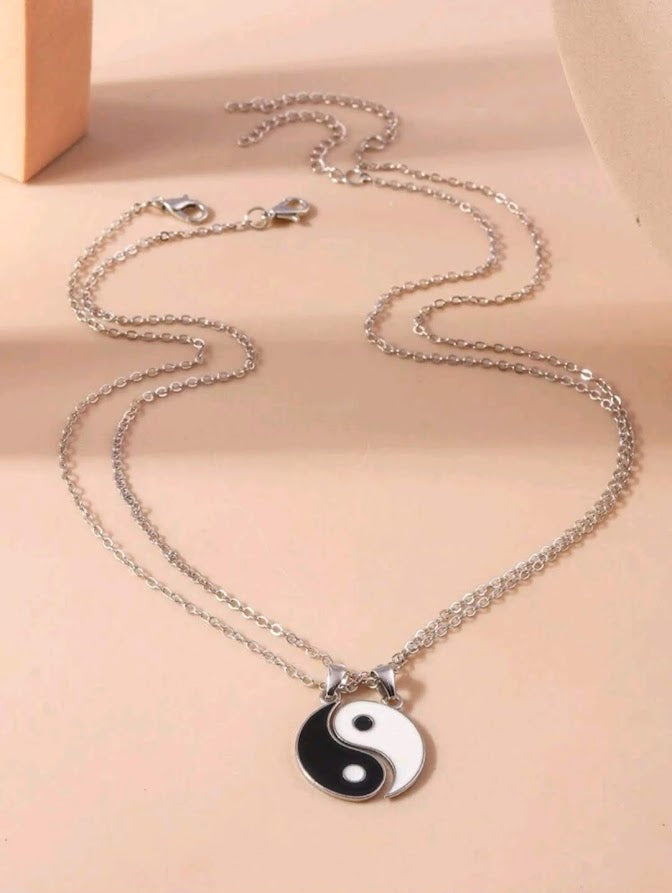 2 pcs/set Couple Tai Chi Ying Yang necklace