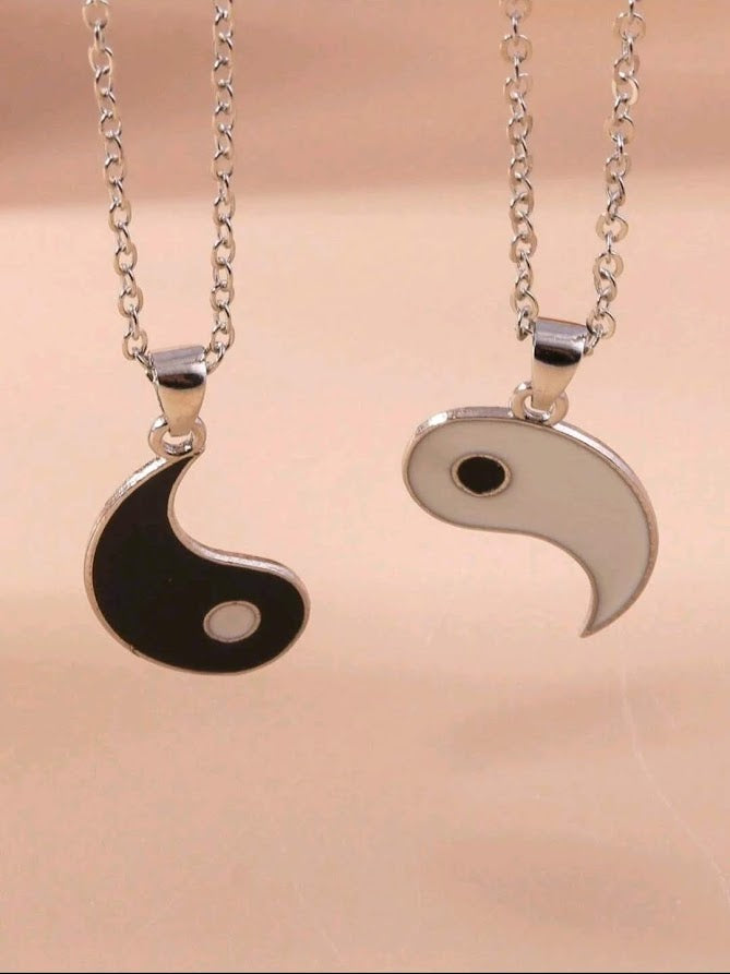 2 pcs/set Couple Tai Chi Ying Yang necklace