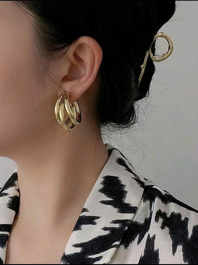 Layered Cuff Hoop Earrings