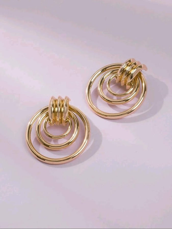 1 Pair Metal Round Stud Earrings