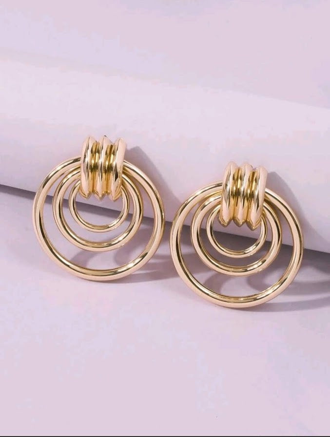 1 Pair Metal Round Stud Earrings